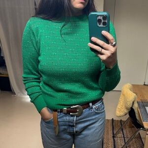 Vibrant Green Crew Neck Sweater